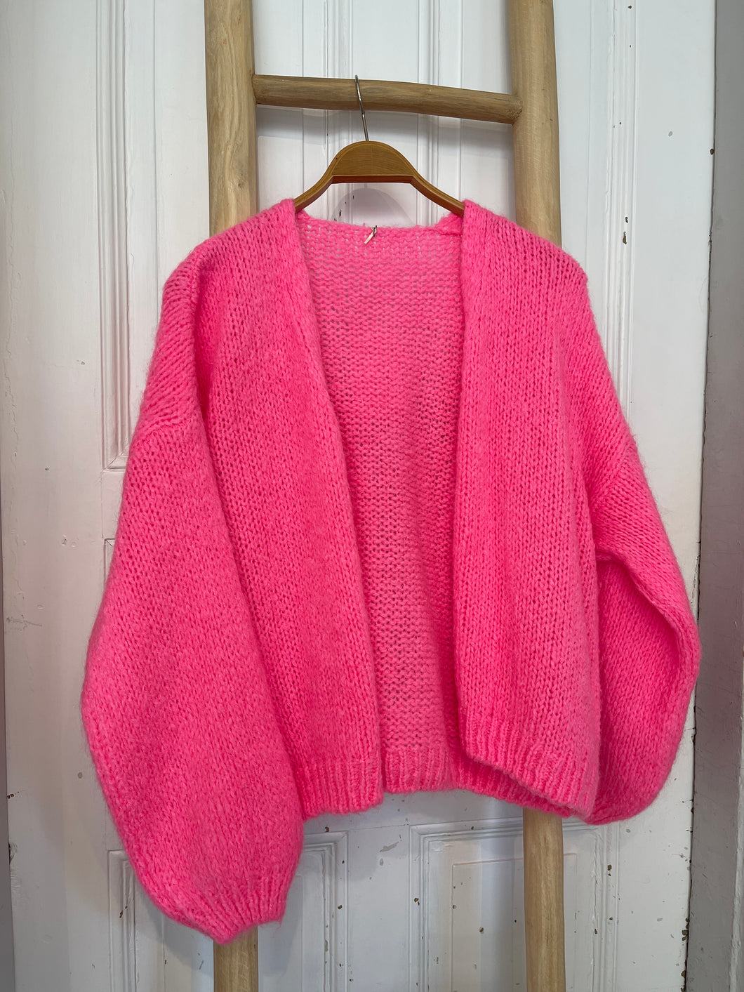 Strickjacke neon rosa