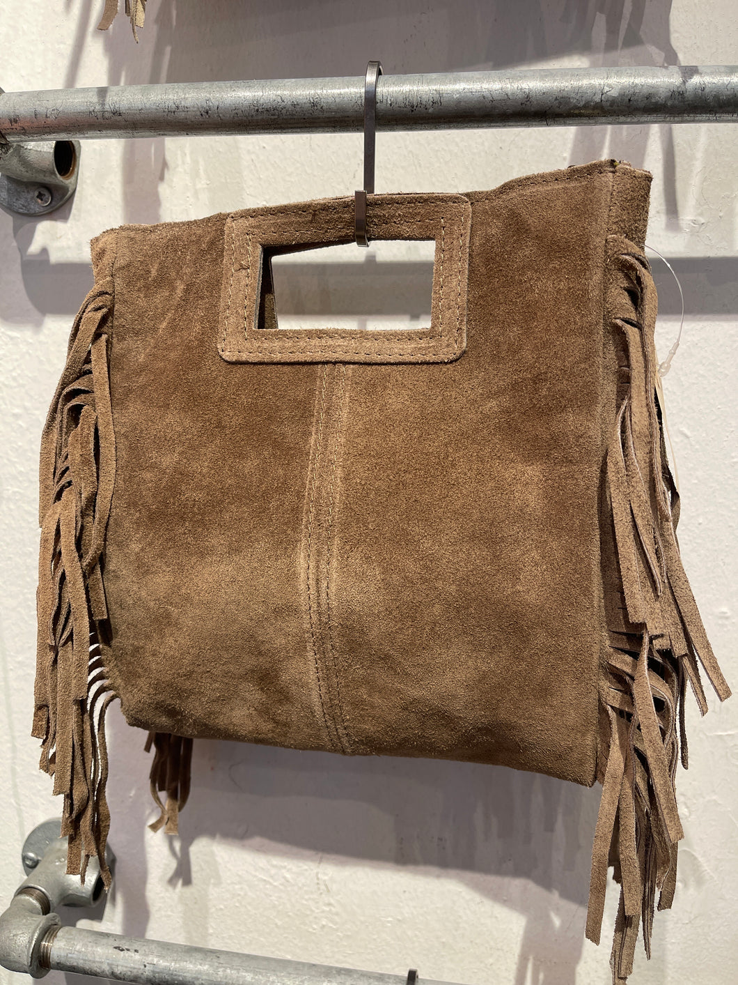 Fransen Tasche dunkel taupe