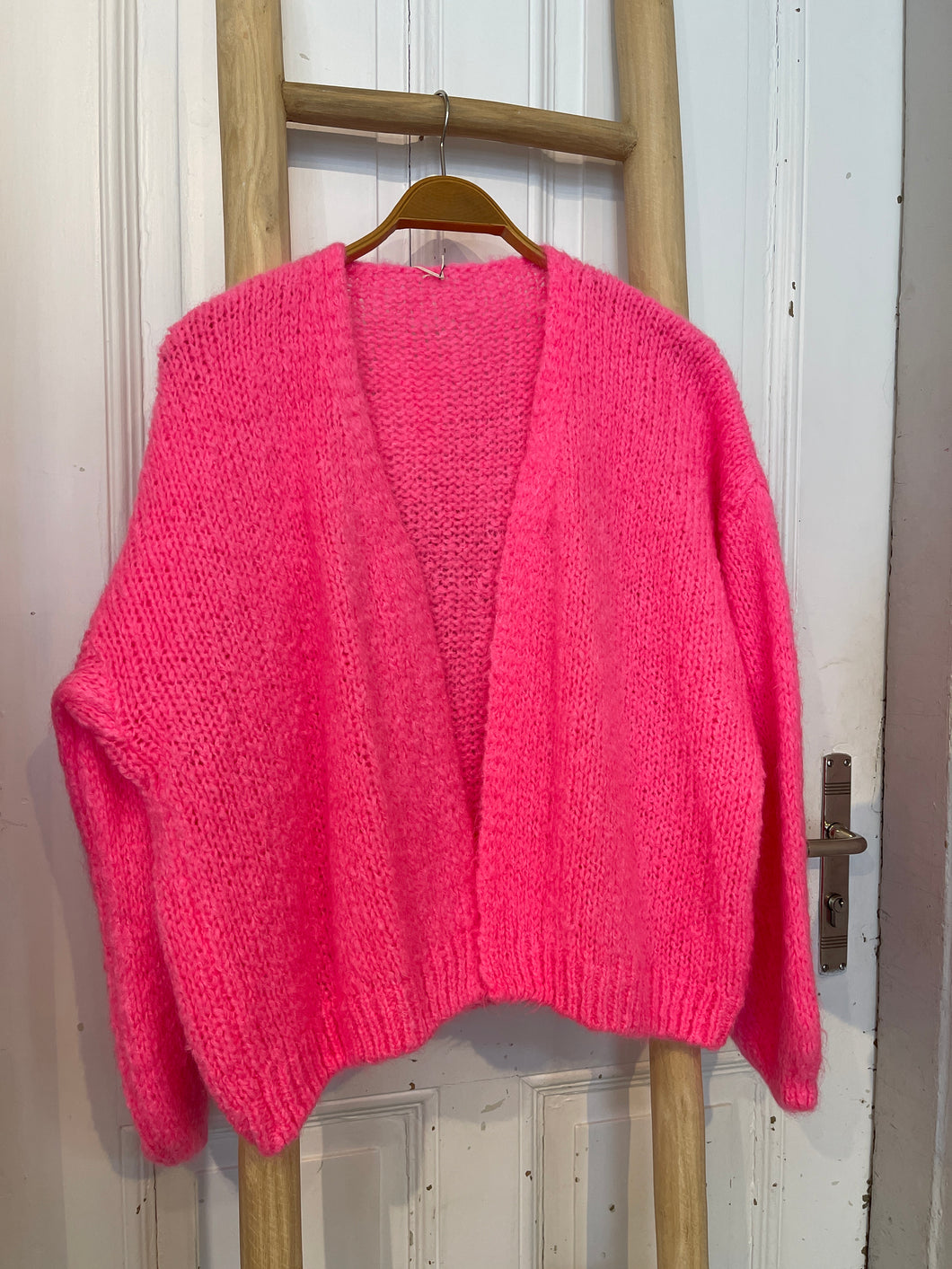 Strickjacke neon pink
