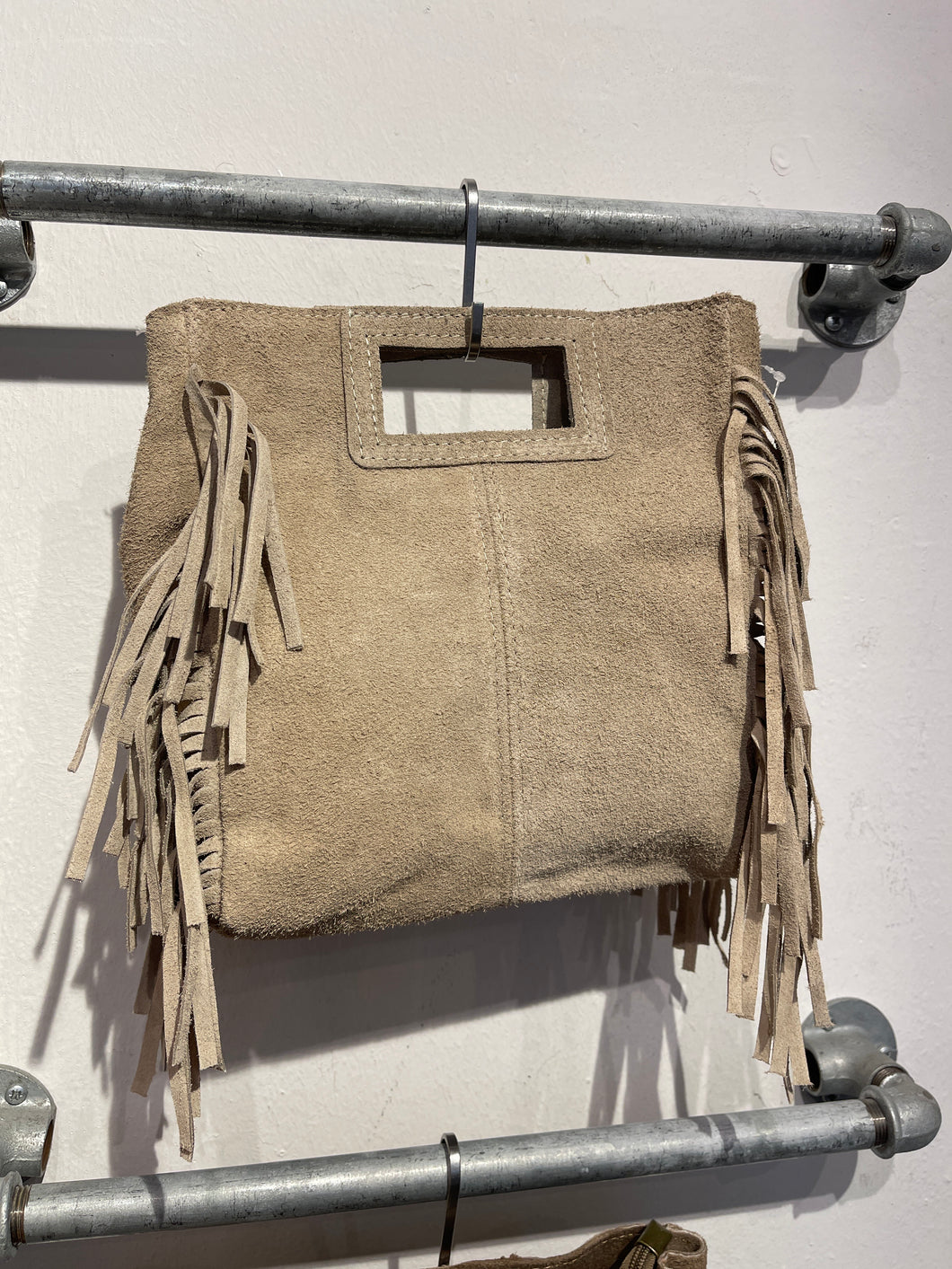 Fransen Tasche beige