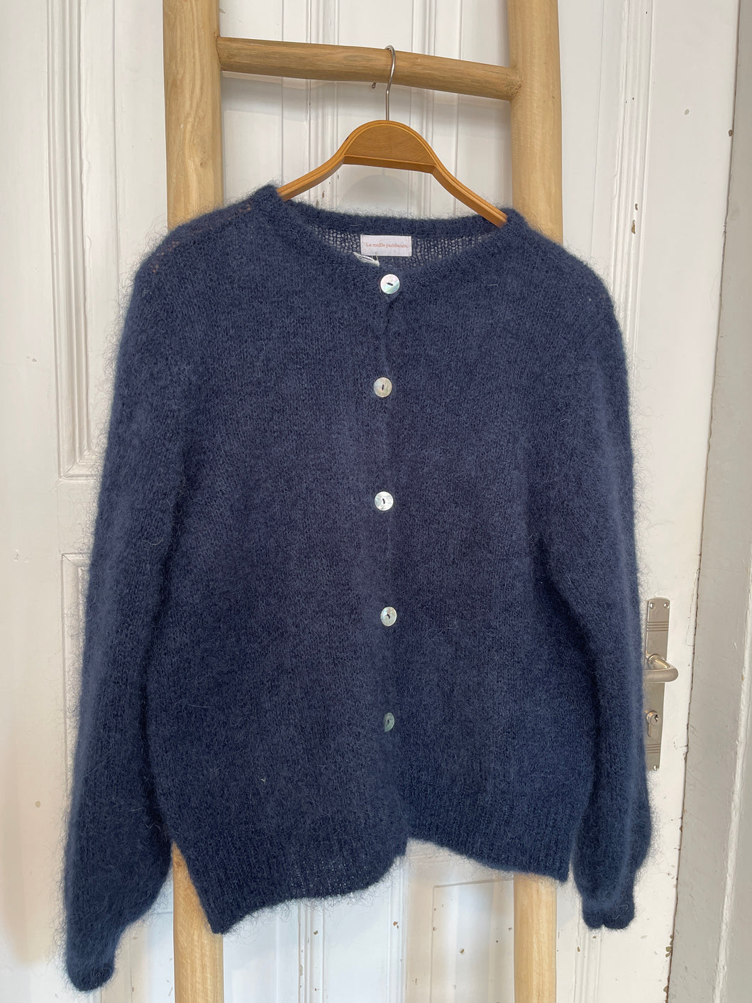 Mohair Strickjacke dunkelblau