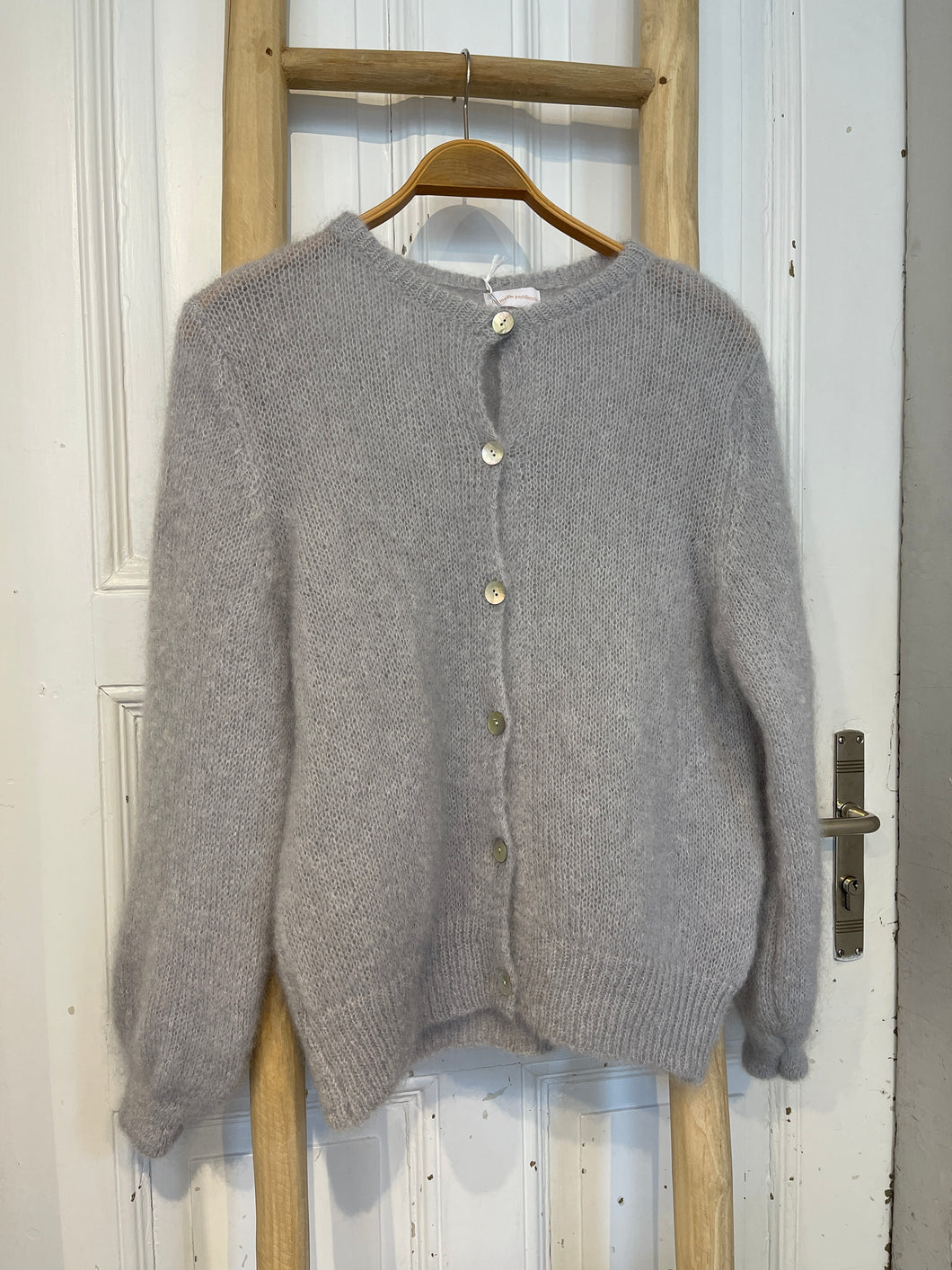 Mohair Strickjacke grau