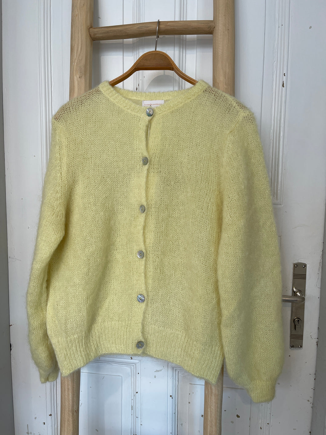 Mohair Strickjacke gelb (dünnere Variante)