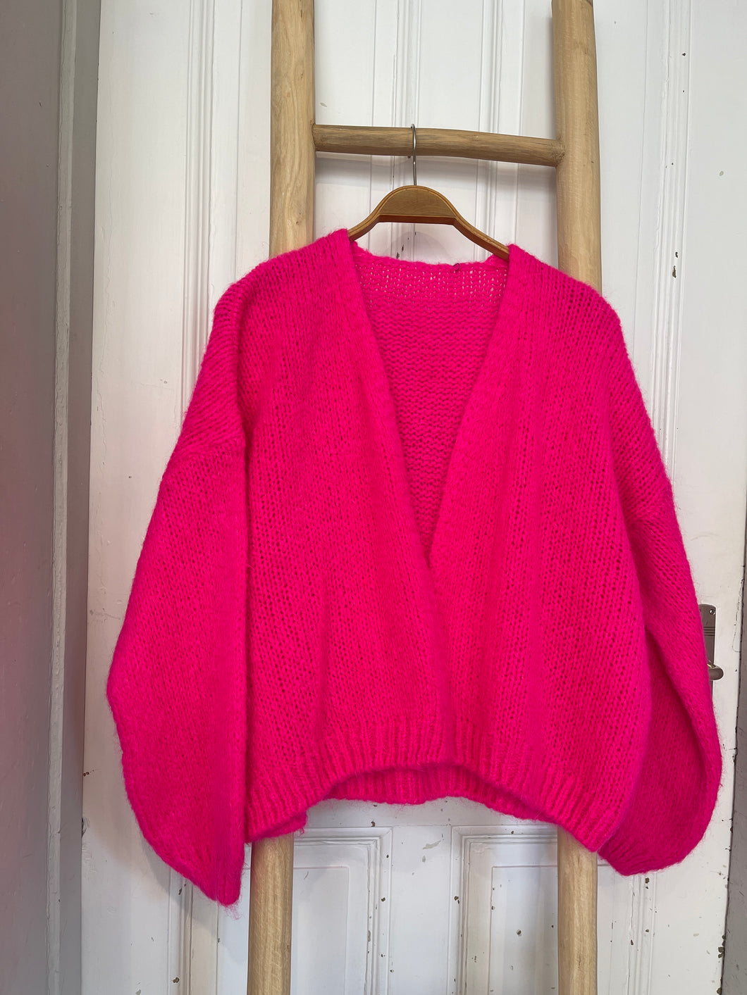 Strickjacke neon pink