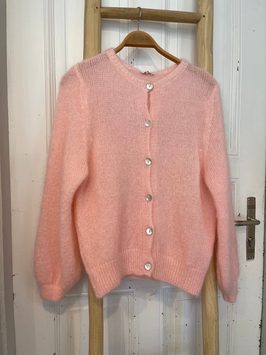 Mohair Strickjacke rosa