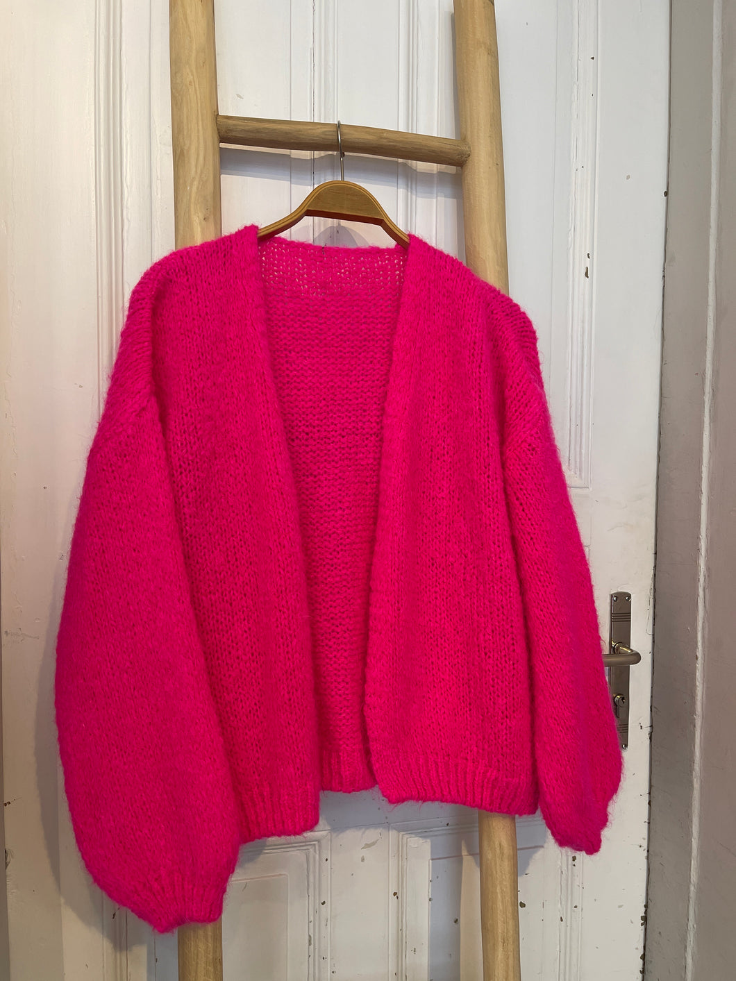 Strickjacke neon pink